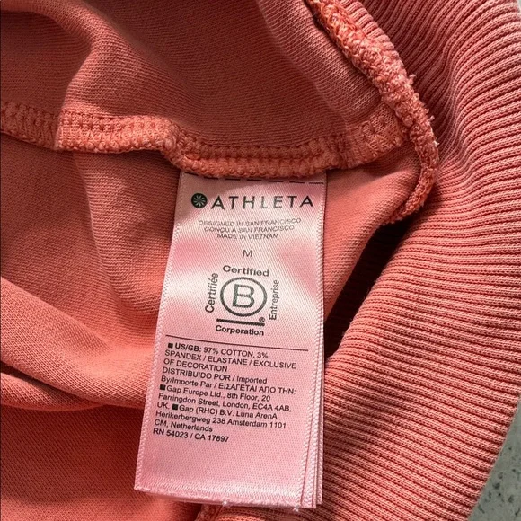 Athleta Women’s Warm Coral V Neck Hoodie - Picture 12 of 12